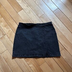 Classic Black Denim Skirt